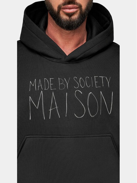 MADE BY SOCIETY MADE BY SOCIETY Kurtka anorak GRAVE Hoodie - H17505 Czarny Basic Fit
