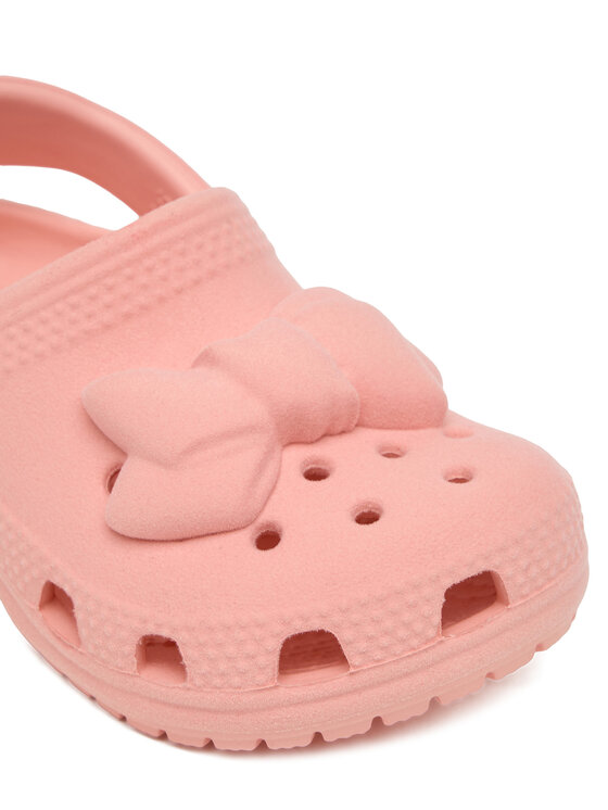 Crocs Crocs Plätud Toddler Classic Velvet Bow Clog 211887 Roosa