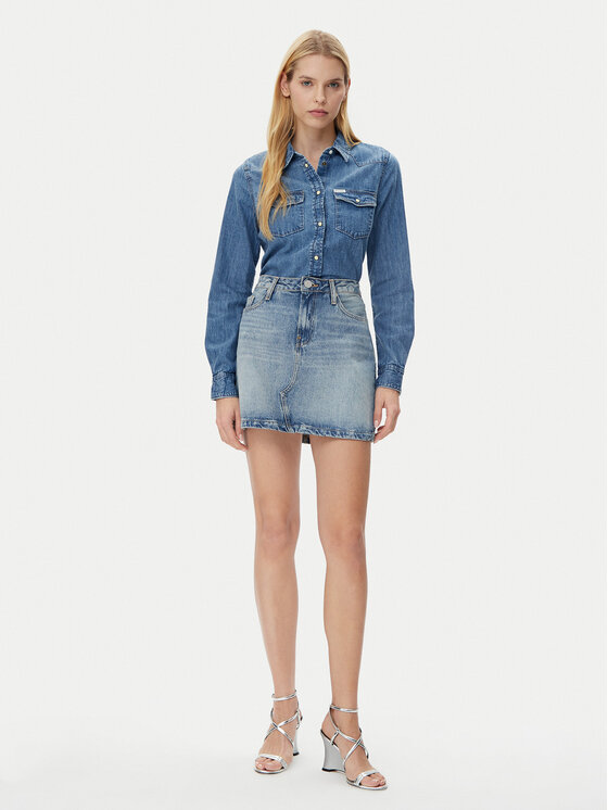 Guess Jeans Guess Jeans Košulja W5RH35 D5M81 Plava Regular Fit