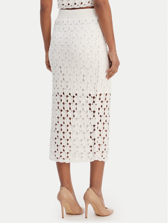 Fracomina Fracomina Midi sukně FR26SG4008K488R6 Écru Slim Fit