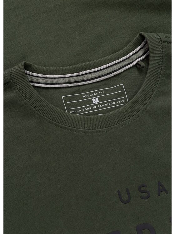 PITBULL PITBULL T-Shirt USA CAL Zielony ciemny Regular Fit