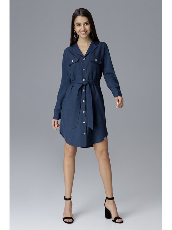 FIGL FIGL Šaty M630 Tmavomodrá Regular Fit