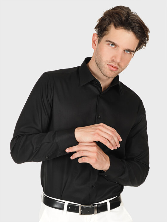 Evenemen Evenemen Koszula PLAIN SAP Czarny Slim Fit