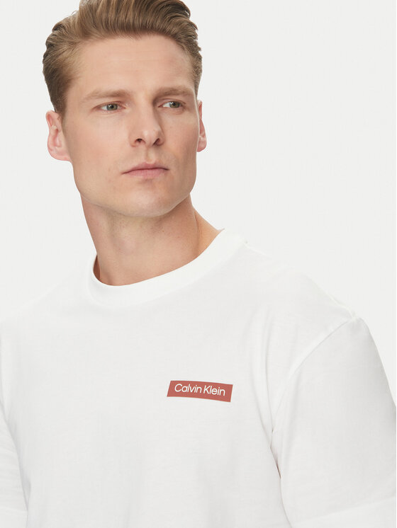 Calvin Klein Calvin Klein T-Shirt Overlay Print K10K114158 Biały Regular Fit