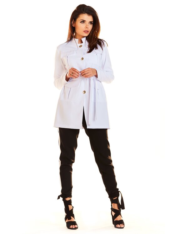 Awama Awama Marynarka A271 Biały Basic Fit