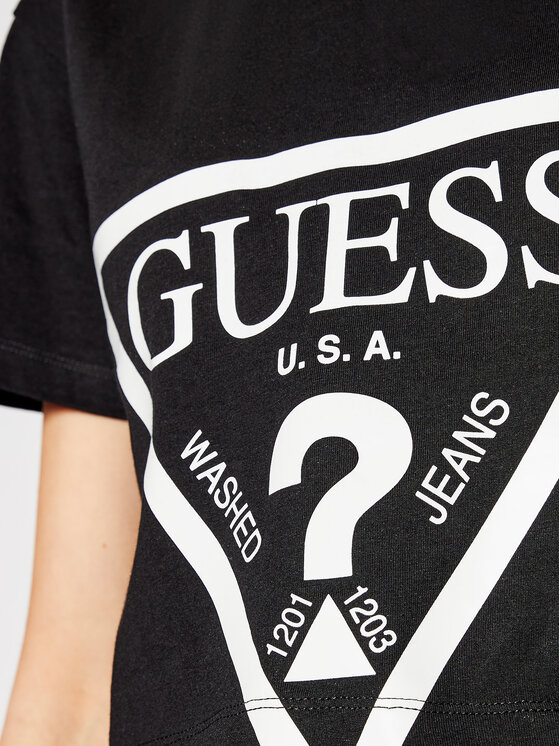 Guess Guess Tricou O1GA21 K8HM0 Negru Regular Fit