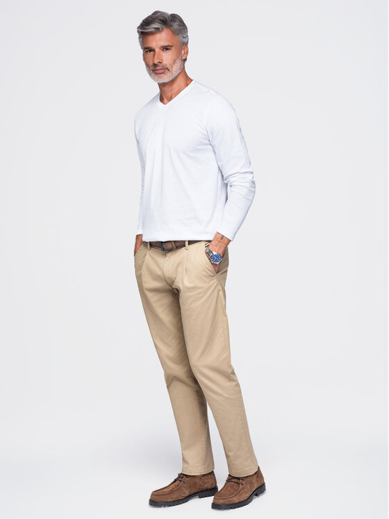 Ombre Ombre S dlouhým rukávem OM-LSBL-0143 Bílá Regular Fit