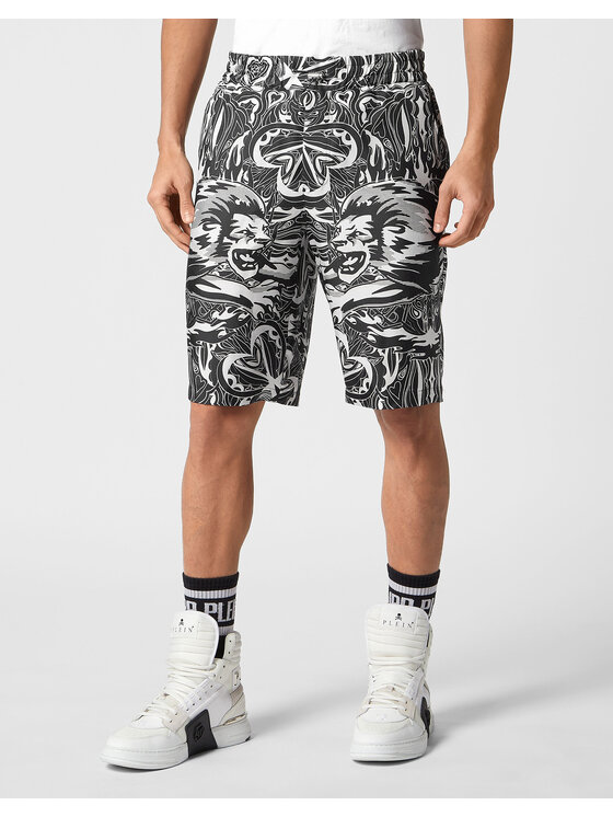 PHILIPP PLEIN PHILIPP PLEIN Szorty materiałowe 9643 Czarny Regular Fit