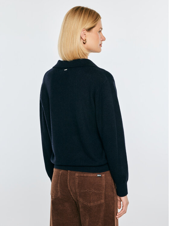 BIG STAR BIG STAR Sweter ELVIRA Granatowy Basic Fit