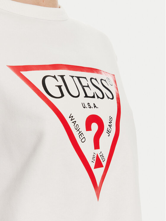 Guess Guess Felpa W2YQ16 KBA11 Bianco Relaxed Fit