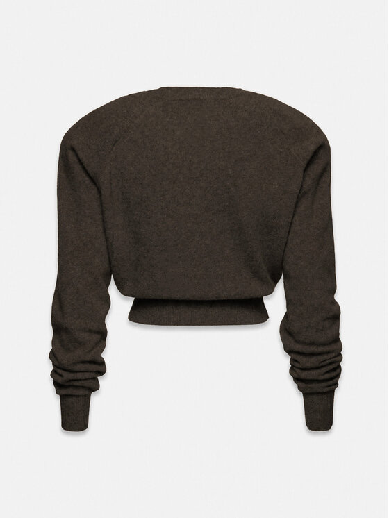 La Mania La Mania Sweter ELLA Beżowy ciemny Basic Fit