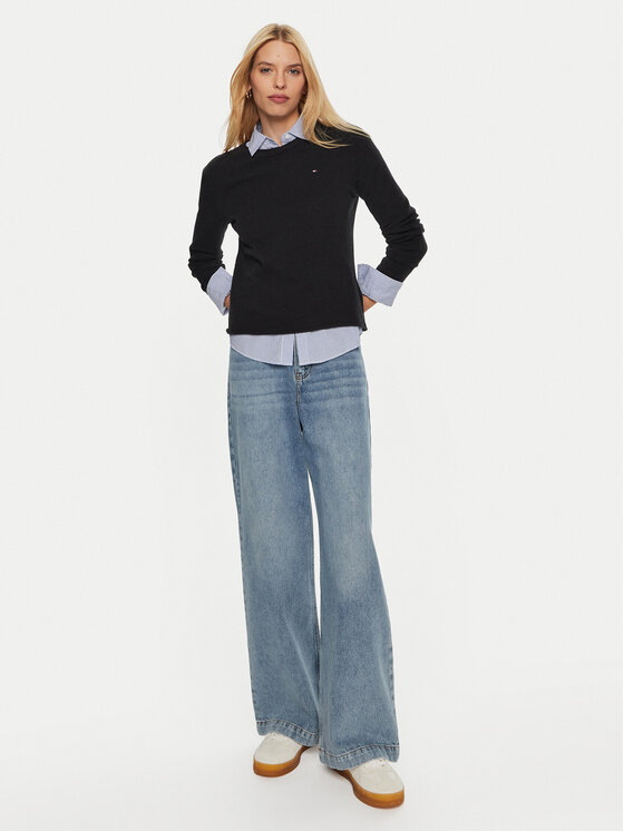 Tommy Hilfiger Tommy Hilfiger Svetr WW0WW44161 Černá Regular Fit