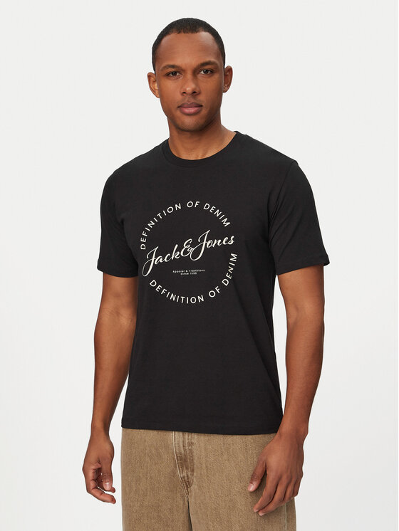Jack & Jones Jack & Jones Marškinėliai Grayson 12288377 Juoda Regular Fit