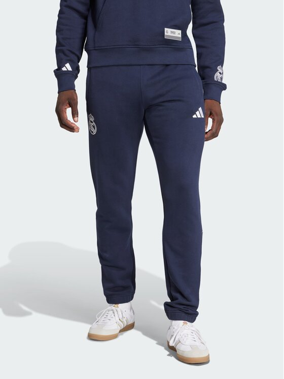 adidas adidas Spodnie materiałowe Originals Real Madrid Błękitny Regular Fit