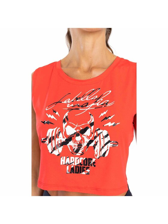 LaBellaMafia LaBellaMafia Top LABELLAMAFIA CROPPED HARDCORE LADIES RED Czerwony Regular Fit