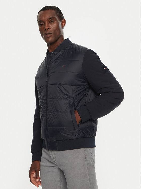 Tommy Hilfiger Tommy Hilfiger Bomber stila jaka MW0MW35653 Tumši zils Regular Fit