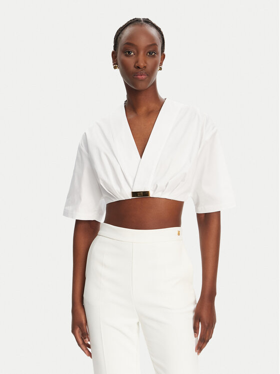 Elisabetta Franchi Elisabetta Franchi Blúz CA12452E2 100 Fehér Regular Fit
