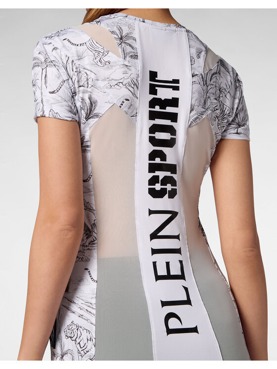 Plein Sport Plein Sport T-Shirt 14225 Biały Skin Tight Fit