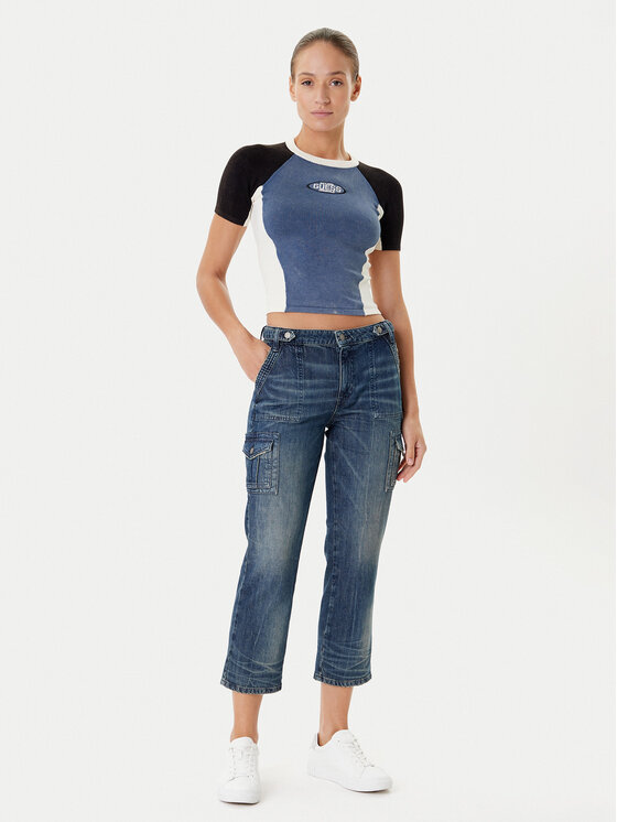 Guess Guess Jeans hlače W5YA2D D5R0D Mornarsko modra Straight Leg