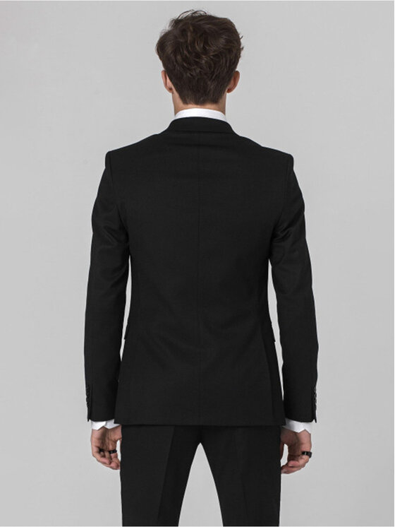 VILLARO VILLARO Marynarka MAR316 Czarny Slim Fit