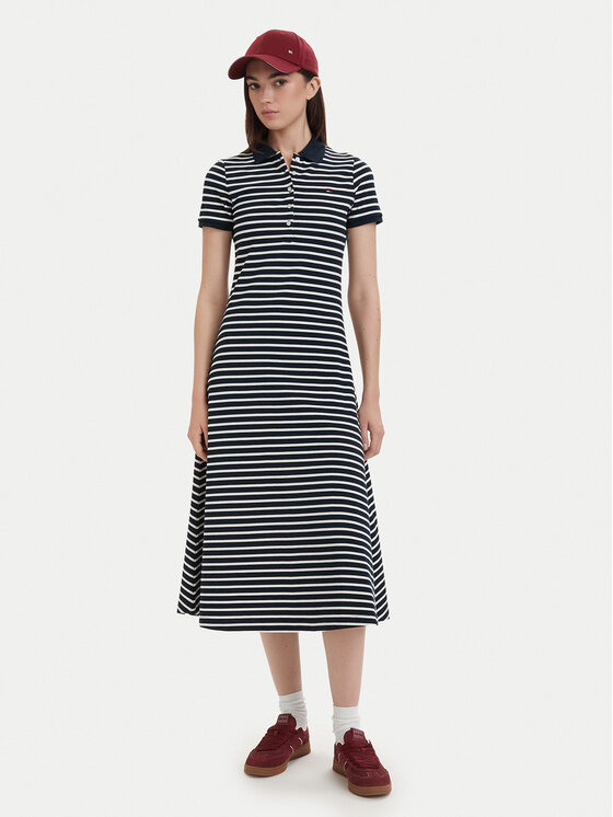Tommy Jeans Rochie de zi DW0DW20383 Bleumarin Regular Fit