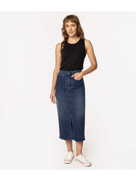 Lee Cooper Lee Cooper Spódnica jeansowa JULIETA Granatowy Regular Fit