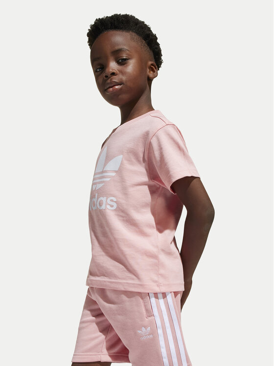 adidas adidas Komplet t-shirt i spodenki adicolor JC9158 Różowy Regular Fit