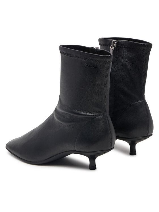 Calvin Klein Calvin Klein Botine Round Kitt Heel Ankle Boot Nappa HW0HW03169 Negru
