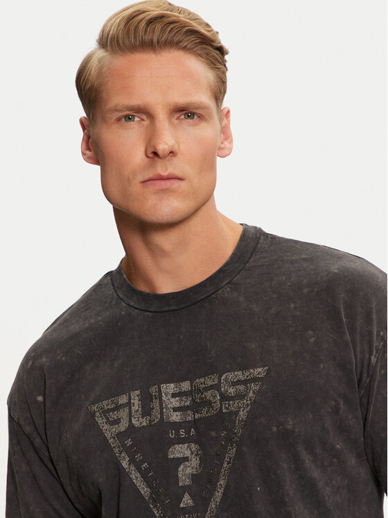 Guess Guess Marškinėliai Alioth Z4BI05 K8FQ4 Juoda Regular Fit