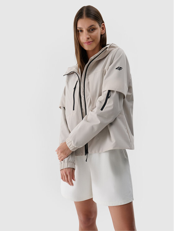4F 4F Kurtka przejściowa MIDSHOP TEXTILE Beżowy Oversize