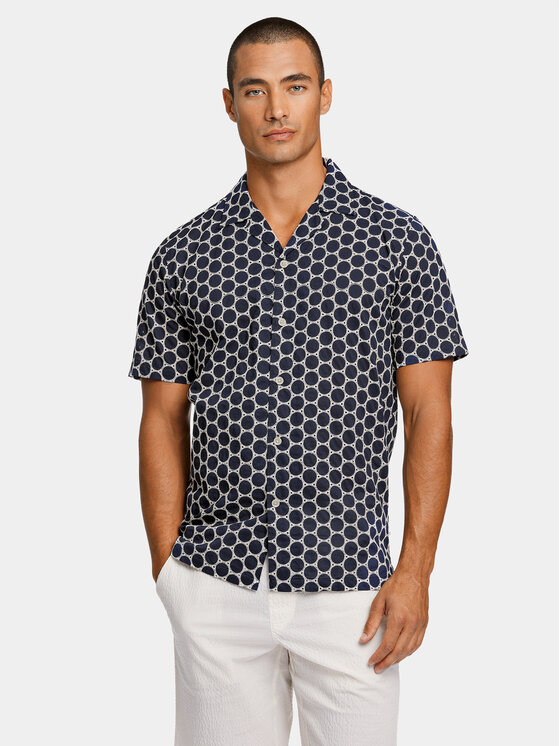 Lindbergh Lindbergh Košile 30-203569 Tmavomodrá Relaxed Fit