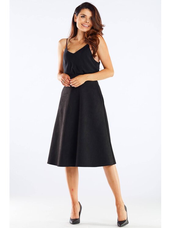 Awama Awama Spódnica A462 Czarny Basic Fit