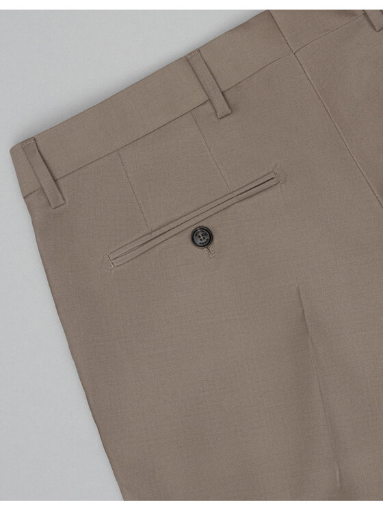 Borgio Borgio Spodnie garniturowe brione_gi Beżowy Slim Fit