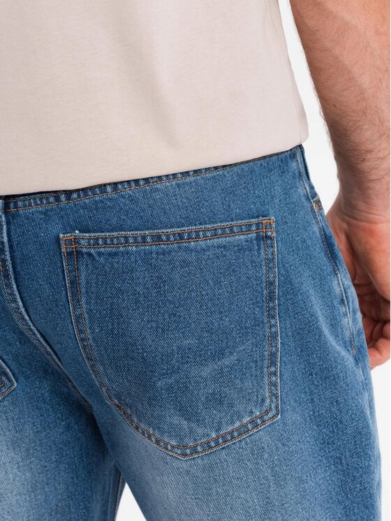Ombre Ombre Szorty jeansowe OM-SRDS-0157 Niebieski Regular Fit