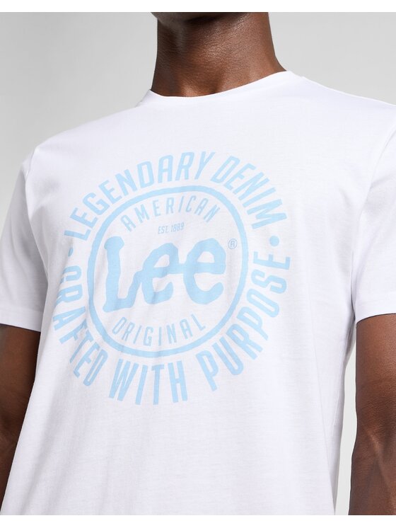 Lee Lee T-Shirt Logo Tee Biały Regular Fit