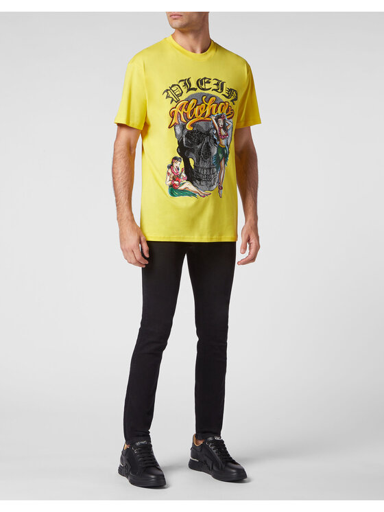 PHILIPP PLEIN PHILIPP PLEIN T-shirt 1225 Giallo Regular Fit