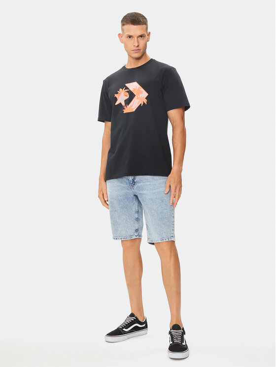 Converse Converse T-Shirt M Festival Star Chev Tee 10026417-A01 Černá Regular Fit