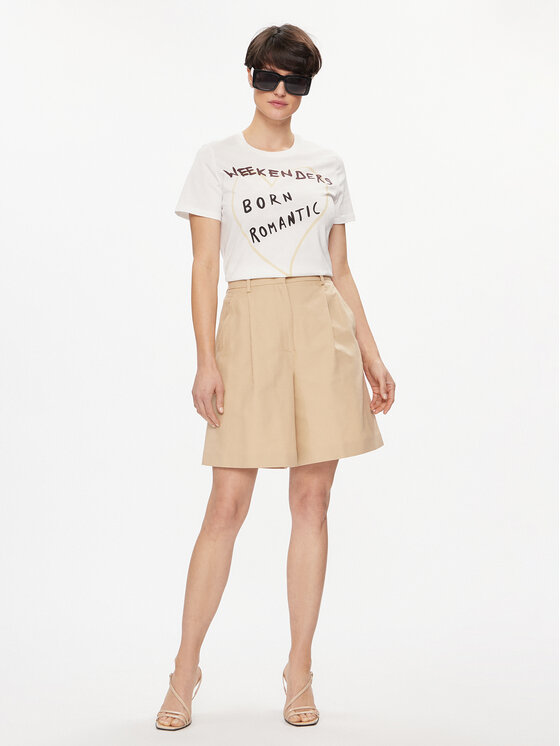 Weekend Max Mara Weekend Max Mara T-Shirt Nervi 2415971051 Bílá Regular Fit