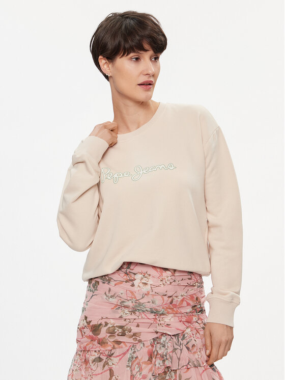 Pepe Jeans Mikina Lana PL581430 Écru Regular Fit