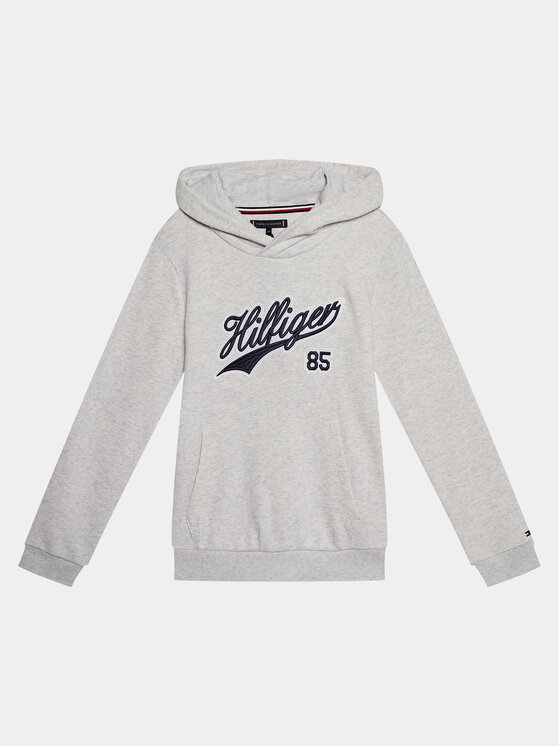 Tommy Hilfiger Mikina Hilfiger Script Hoodie KB0KB08718 Sivá Regular Fit