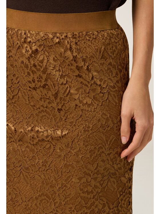 Oltre Oltre Gonna midi 1016R001573N028 Marrone Slim Fit