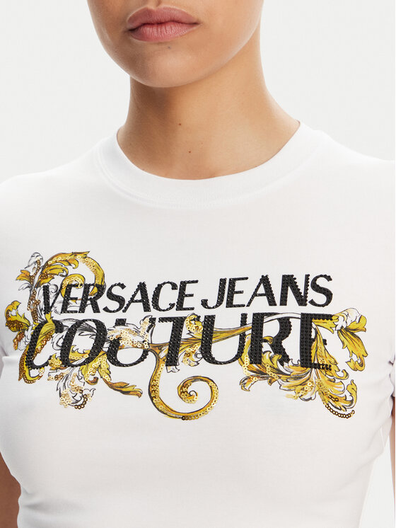 Versace Jeans Couture Versace Jeans Couture Tricou 78HAHC05 Alb Slim Fit