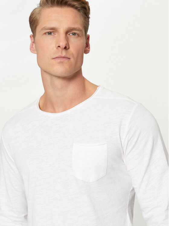 Blend Blend Longsleeve Nicolai 20703060 Biały Regular Fit