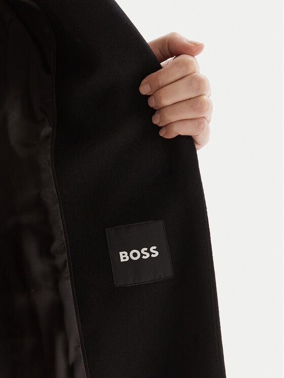 BOSS BOSS Vlněný kabát Classin 50548371 Černá Regular Fit