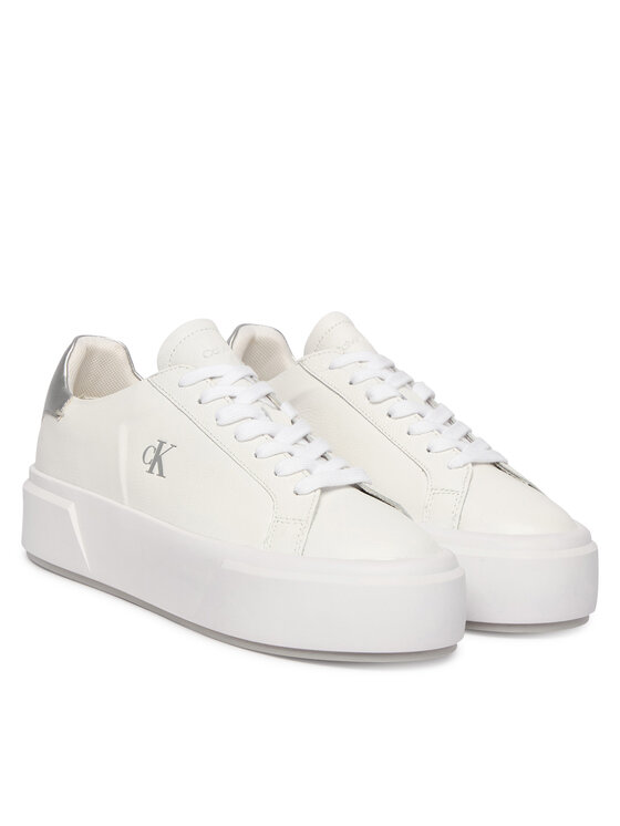 Calvin Klein Calvin Klein Sportcipők Flatform Lace Up Lth Met YW0YW01929 Fehér