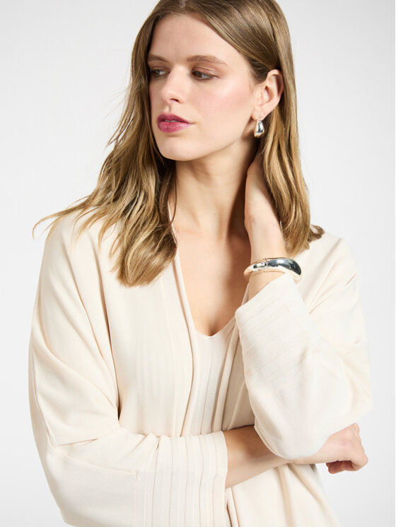 Elena Mirò Elena Mirò Kardigan M555E001941N002 Kremowy Boxy Fit