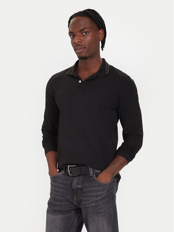 Guess Polokošeľa M5BP58 K7O64 Čierna Slim Fit