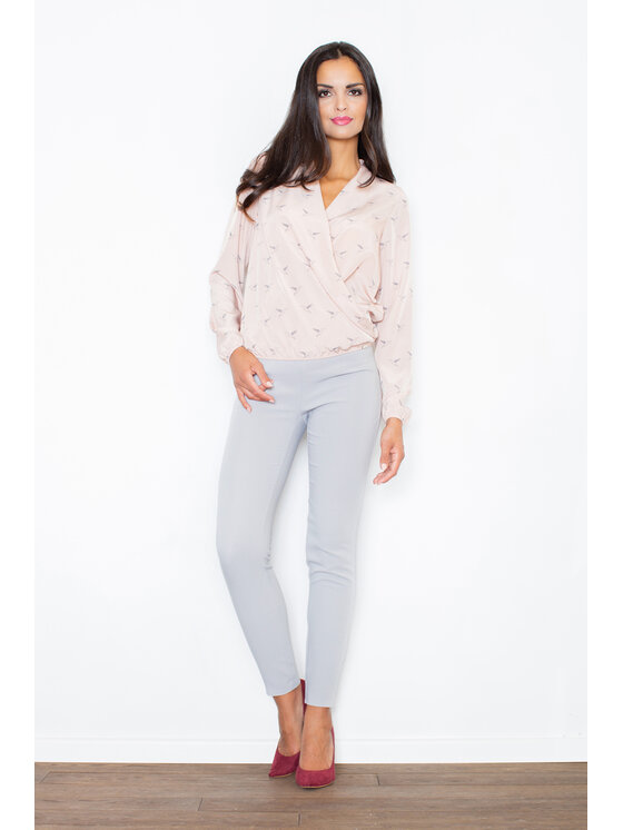 FIGL FIGL Dámské kalhoty M328 Šedá Regular Fit