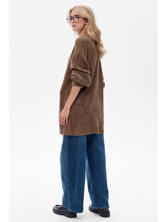 blue shadow blue shadow Kardigan Briar Brązowy Regular Fit
