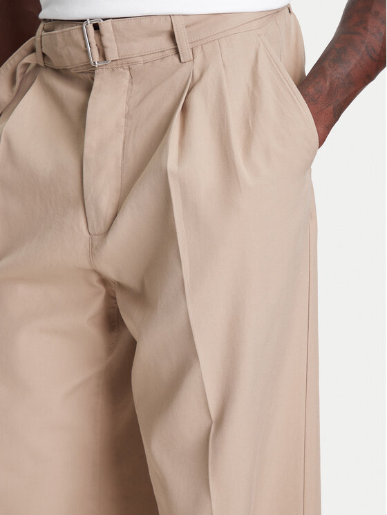 Tommy Hilfiger Tommy Hilfiger Штани з тканини F1 Movie Public MW0MW41373 Бежевий Straight Fit